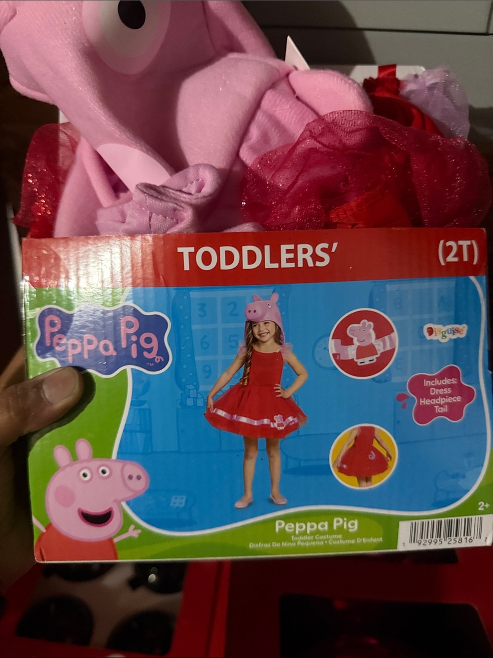 Peppa Pig Red Toddler Dress Costume with Pink Headpiece